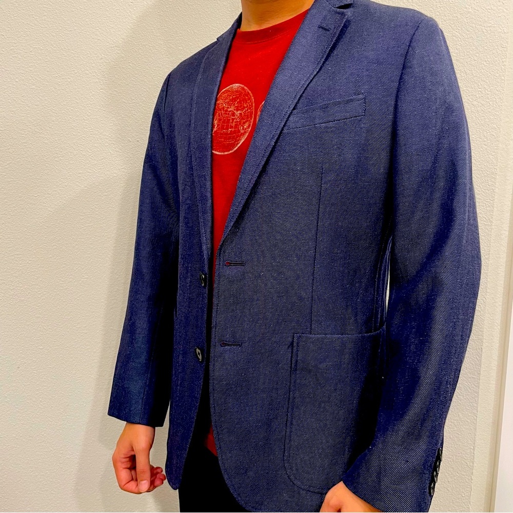 Banana Republic Navy blue men linen blazer 💙
